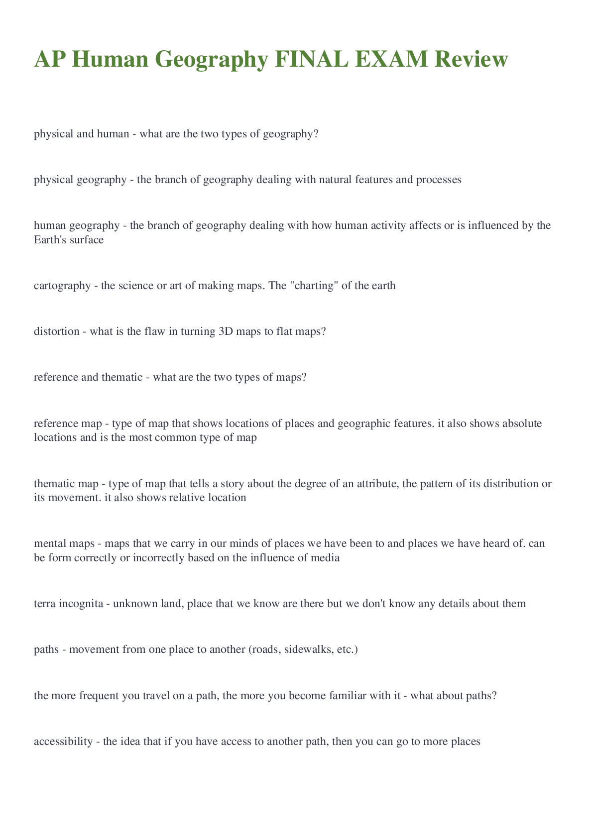 Preview image for AP Human Geography FINAL EXAM Review question and answer updated 2022